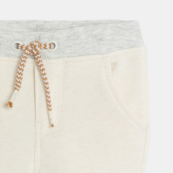 سروال رياضي للركض، باللون الأبيض للأطفال الصغار.